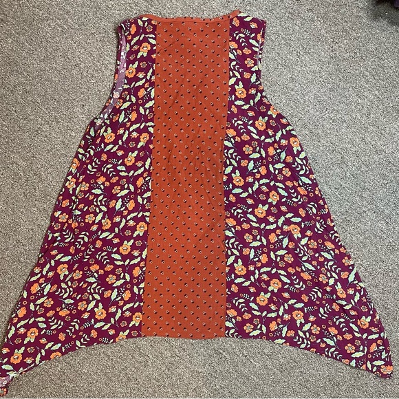 Matilda Jane Boho Floral Shark bite Hem Tank Top- Size Small - Picture 4 of 7